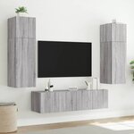 vidaXL Meubles TV muraux et lumières LED 2Pièces sonoma gris 60x35x31 cm