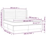 vidaXL Sommier à lattes de lit matelas et LED Taupe 180x200 cm Tissu