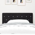 vidaXL Tête de lit LED capitonnée en cristal noire 90 cm velours