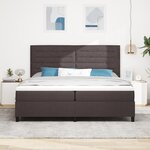 vidaXL Lit à ressorts avec matelas Marron foncé 200x200 cm Tissu