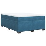 vidaXL Sommier à lattes de lit et matelas Bleu foncé 160x200cm Velours
