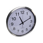 Perel horloge murale 50 cm blanc et argenté