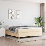 vidaXL Sommier à lattes de lit avec matelas Crème 180x200 cm Tissu