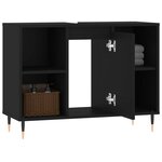 vidaXL Armoire de salle de bain noir 80x33x60 cm bois d'ingénierie