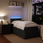 vidaXL Sommier à lattes de lit avec matelas noir simple velours