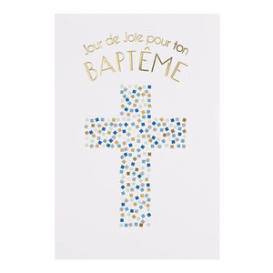 Carte Baptême Croix - Draeger paris