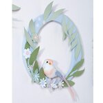 6 oiseaux à plumes décoratifs - couleurs pastel