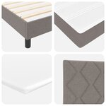 Lit Box Spring vidaXL avec Matelas Taupe 160x200 cm Tissu