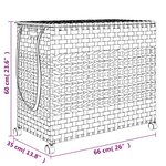 vidaXL Panier à linge avec roulettes noir 66x35x60 cm résine tressée