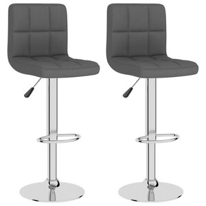 vidaXL Tabourets de bar lot de 2 gris foncé tissu