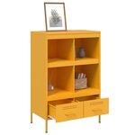 vidaXL Buffet haut jaune moutarde 68x39x101 5 cm acier laminé à froid