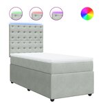 vidaXL Sommier à lattes de lit et matelas Gris clair 100x200cm Velours