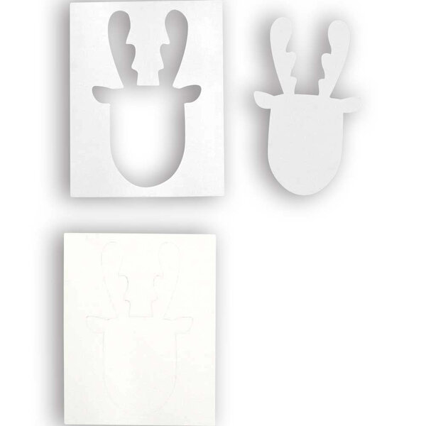 Carte double shaker renne carte à paillette 14cm
