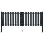 vidaXL Portail de clôture à double porte Acier 306x175 cm Anthracite