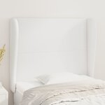 vidaXL Tête de lit avec oreilles Blanc 103x23x118/128 cm Similicuir