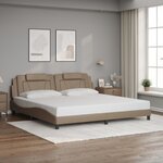vidaXL Cadre de lit avec lumières LED cappuccino 200x200 cm similicuir