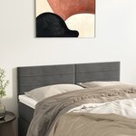 vidaXL Têtes de lit 2 Pièces Gris foncé 72x5x78/88 cm Velours