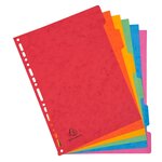 Intercalaires Carte Lustrée 400g 6 Positions - A4 - Couleurs Assorties - X 50 - Exacompta
