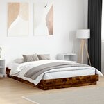 vidaXL Cadre de lit sans matelas chêne fumé 160x200 cm