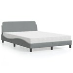vidaXL Lit avec matelas gris clair 140x190 cm tissu