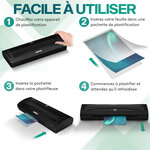 ACROPAQ 100 Feuilles plastifieuse A6 100 mic- Avec 100 pochettes  Brillantes  Qualité supérieure- Coins arrondis