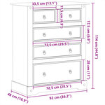 vidaXL Commode Corona 92x48x114 cm bois massif de pin