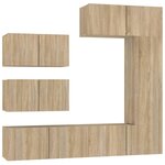 vidaXL Ensemble de meubles TV 6 Pièces Chêne sonoma Bois d'ingénierie
