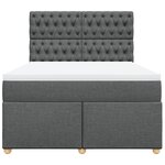 vidaXL Sommier à lattes de lit avec matelas Gris foncé 160x200cm Tissu