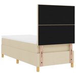 vidaXL Lit à ressorts avec matelas crème 100x200 cm tissu