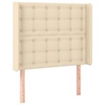 vidaXL Sommier à lattes de lit matelas et LED Crème 90x190 cm Tissu