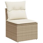 vidaXL Salon de jardin avec coussins 3 Pièces beige résine tressée