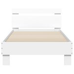 vidaXL Cadre de lit avec tête de lit et lumières LED blanc 90x190 cm