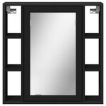 vidaXL Armoire de salle de bain à miroir noir bois d'ingénierie