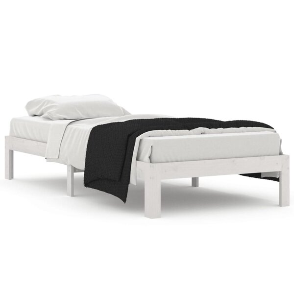 vidaXL Cadre de lit sans matelas blanc bois de pin massif 90x200 cm