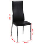 vidaXL Chaises à manger lot de 2 noir similicuir