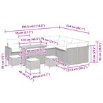 Ensemble de Canapé de Jardin 13 Pièces avec Coussins en Rattan Poly Noir Acacia