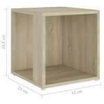vidaXL Table d'appoint Chêne sonoma 33x33x34 5 cm Aggloméré