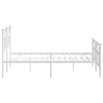 vidaXL Cadre de lit métal sans matelas et pied de lit blanc 135x190 cm