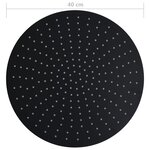 vidaXL Pomme de douche pluie Acier inoxydable 40 cm Ronde Noir