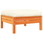 vidaXL Salon de jardin 6 Pièces avec coussins cire marron bois pin massif