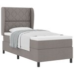 Lit Box Spring vidaXL avec Matelas en Taupe  90x190 cm  Tissu