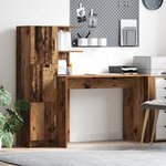 vidaXL Bureau avec rangement Bois ancien Bois d'ingénierie