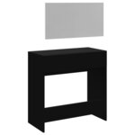 vidaXL Coiffeuse avec miroir noir 80x39x80 cm