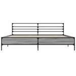 vidaXL Cadre de lit sonoma gris 200x200 cm bois d'ingénierie et métal