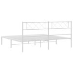 vidaXL Cadre de lit métal avec tête de lit blanc 183x213 cm