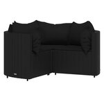 Salon de jardin meuble d'extérieur ensemble de mobilier 4 pièces avec coussins noir résine tressée 02_0016163