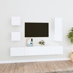 vidaXL Ensemble de meubles TV 5 Pièces Blanc Bois d'ingénierie