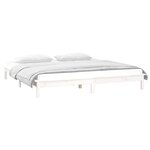 vidaXL Cadre de lit à LED sans matelas blanc 120x200 cm bois massif
