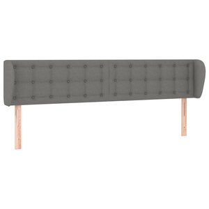 vidaXL Tête de lit avec oreilles Gris foncé 163x23x78/88 cm Tissu