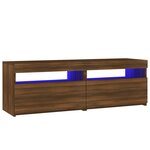 vidaXL Meuble TV avec lumières LED chêne marron 120x35x40 cm